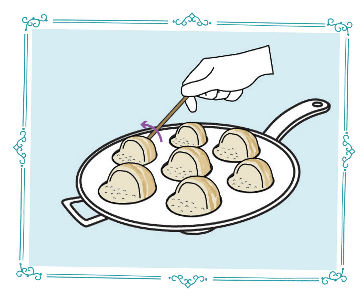 Picture of How to roll an aebleskiver.