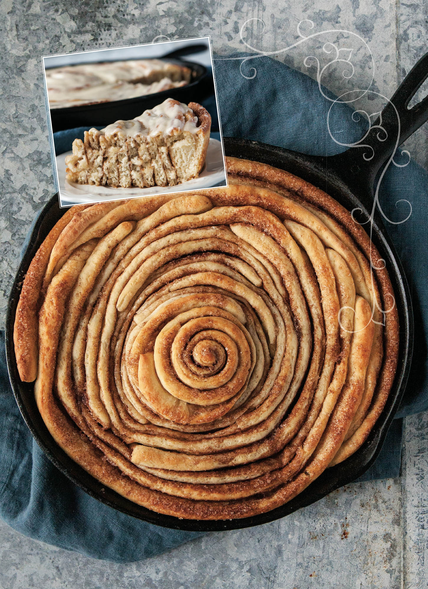 Picture of giant cinnamon roll.