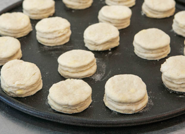 Picture of biscuits process.