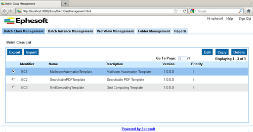 Copying an existing batch class