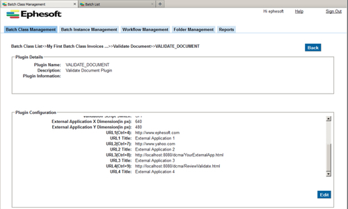 Configuring external application references