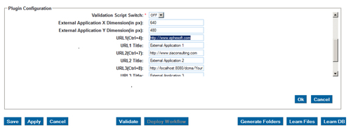 Configuring external application references