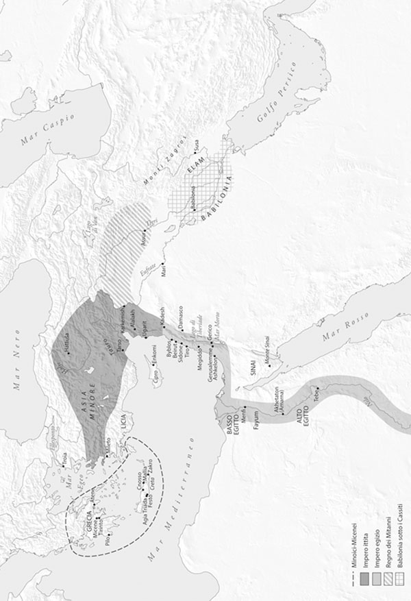 Mappa delle civiltà della tarda Età del Bronzo.