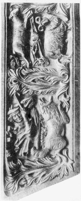 V.—Portion of a Carved Oak Panel—The Sheepfold.