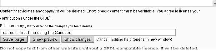 When you add an edit summary, make it descriptive but concise. (As noted in , the checkboxes for “This is a minor edit” and “Watch this page” are visible only if you’re a registered user who is logged in.)