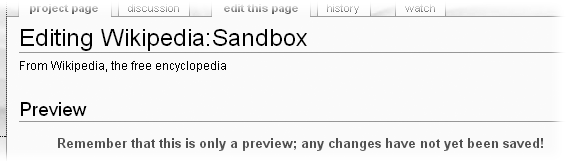 At the very top of the preview screen there’s always a warning, in red, that you’re looking at a preview, not something that has been saved.