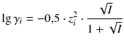 $$ \lg {{\gamma }_{i}} =-0{,}5\cdot z_{i}^{2}\cdot \frac{\sqrt{I}}{1+\sqrt{I}} $$