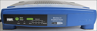 Linksys WRT54GL, Frontseite