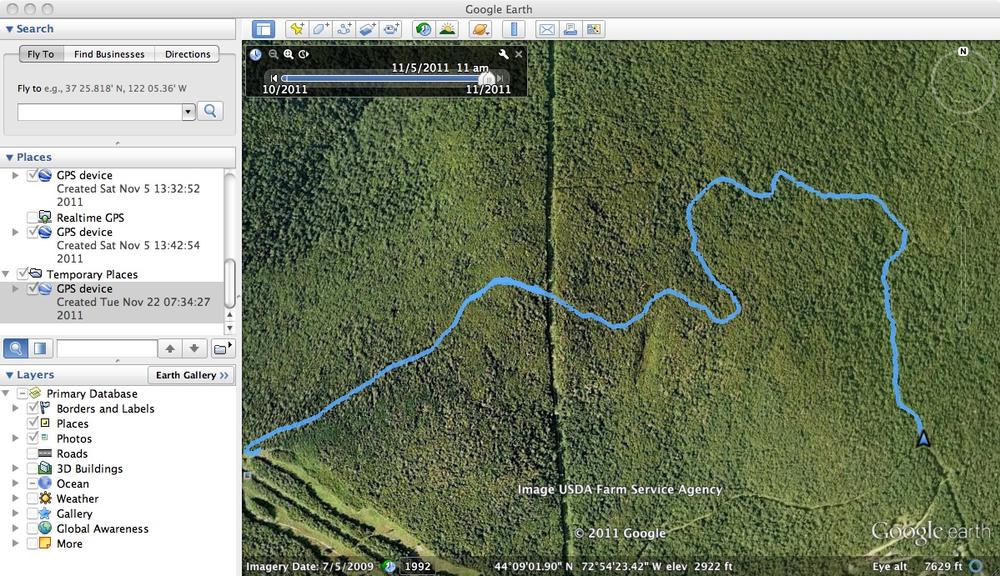 A bird’s-eye view of your hike in Google Earth