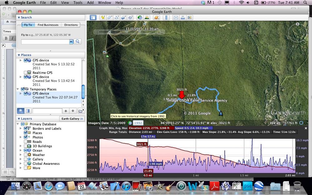 The nifty elevation profile graphic in Google Earth