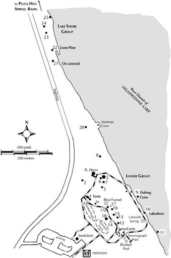 West Thumb Geyser Basin Map The Geysers Of Yellowstone By Bryan, T. Scott -- Read -- Imperial Library  Of Trantor