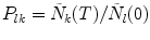 $$ {P}_{lk}={\tilde{N}}_k(T)/{\tilde{N}}_l(0) $$