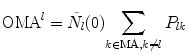 $$ {\mathrm{OMA}}^l={\tilde{N}}_l(0){\displaystyle \sum_{k\in \mathrm{M}\mathrm{A},k\ne l}{P}_{lk}} $$