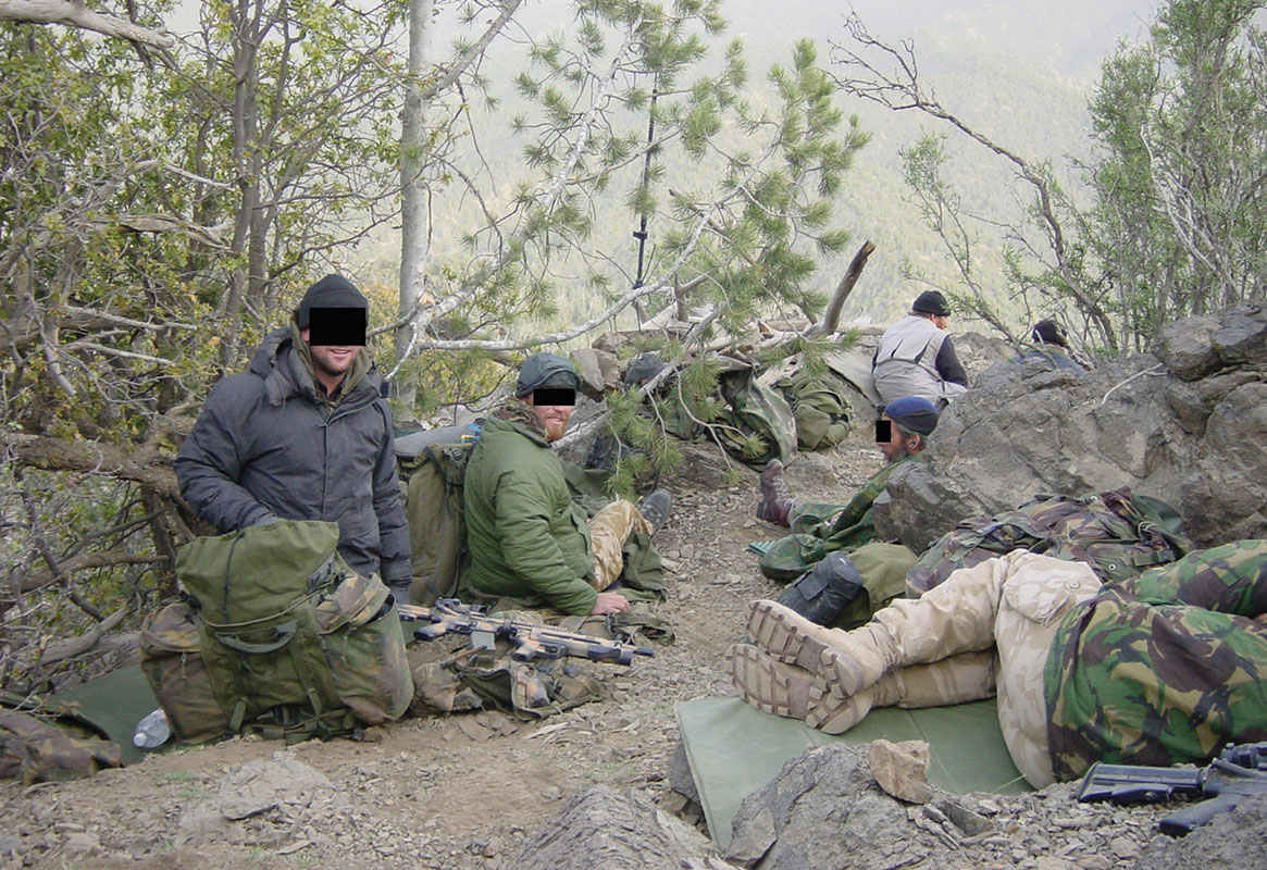 The Naka Valley observation post (OP), at 12,000 feet, overlooking ‘the mother of all terror training camps’. The SBS team spent a week here in freezing conditions, surrounded by the enemy and running out of water.