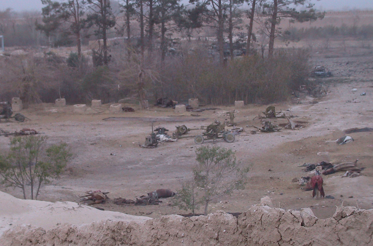 As day three of the fort siege dawns, the bloated carcasses of dead horses litter the battlefield, alongside wrecked military equipment. Starving enemy resorted to eating the horse flesh to try to stay alive.