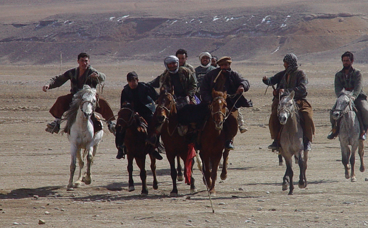 Afghanistan’s national sport, Bushkasi, involves riders fighting to drag a goat around a racetrack on horseback. As with many things in Afghanistan, anything goes.