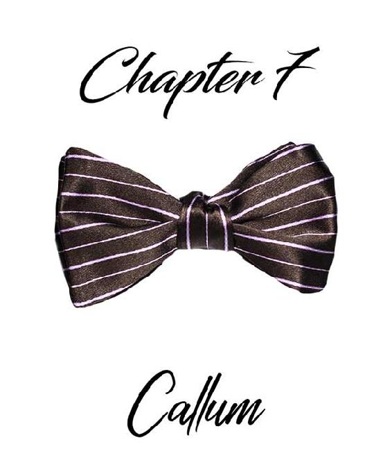 Chapter 7 Callum’s black-and-pink pinstripe bow tie