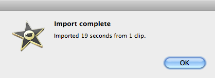 Hey, you did it! You successfully imported some video from your camcorder to the Mac. You can now turn off the camcorder and put it away.