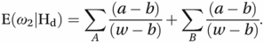 E(ω2|Hd)=∑A(a−b)(w−b)+∑B(a−b)(w−b).