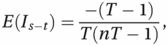 E(Is−t)=−(T−1)T(nT−1),