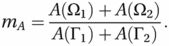 mA=A(Ω1)+A(Ω2)A(Γ1)+A(Γ2).