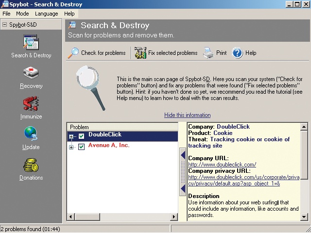 Use SpyBot Search & Destroy to detect and remove malware