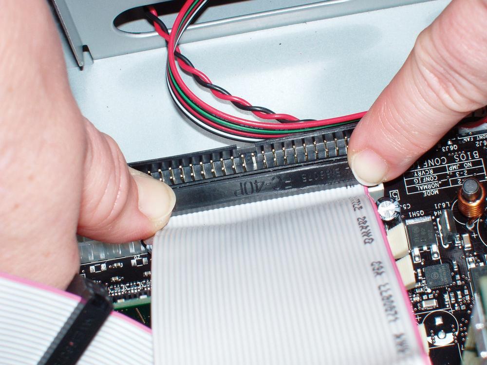 Connect the ATA data cable(s) to the motherboard interface(s)