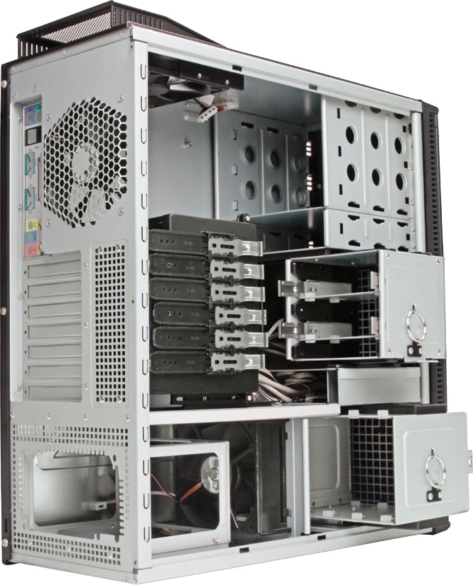 Interior view of the Antec P180 tower case (image courtesy of Antec)