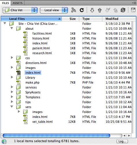 The Files panel provides a bird's-eye view of your site's files. But it's more than just a simple list—it also lets you quickly open files, rename and rearrange them in the site, and more. You'll learn about the Files panel in detail in "Organizing Your Workspace" on page 31.