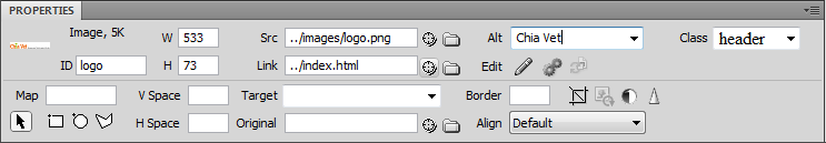 If you don't see the Property inspector, you can open it by choosing Window→Properties or pressing Ctrl+F3 (⌘-F3).