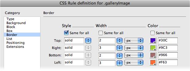 Add colorful and stylish borders to paragraphs, images, tables, and links with the CSS Border properties. Turning on only the bottom border for a paragraph is a great way to add a horizontal rule between paragraphs. While HTML's Horizontal Rule object also does this, only CSS lets you control the rule's color.