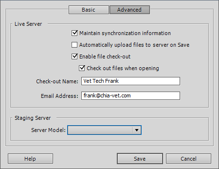 If you use Dreamweaver's Check In/Check Out feature and you work on your site in several different locations (for example, from home and your office), use a different name for each location (BobAtHome and BobAtWork, for example). That way, you know which files you checked out to your home computer and which to your computer at work.