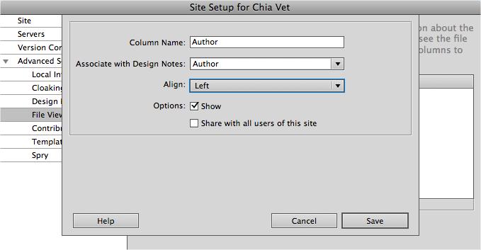 Creating your own columns is definitely for the hyper-organized. If you want to keep special information about your pages always visible in the files panel (such as an author name, or a "hold until" date), then this feature may be worth the trouble of setting up special design notes and columns.