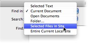 The effect of the "Find and Replace" command isn't limited to the current document. You can also search multiple Web pages, or even an entire site.