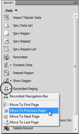 You can create your own recordset navigation controls using the recordset-paging server behaviors.