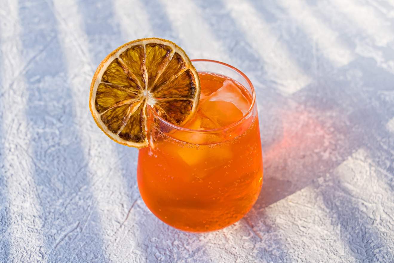 A picture containing orange, food, table, snow  Description automatically generated