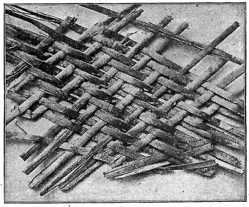 Portion of mantle showing manner of weaving.