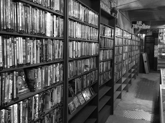 The interior of Kim's Video Store in 2014.