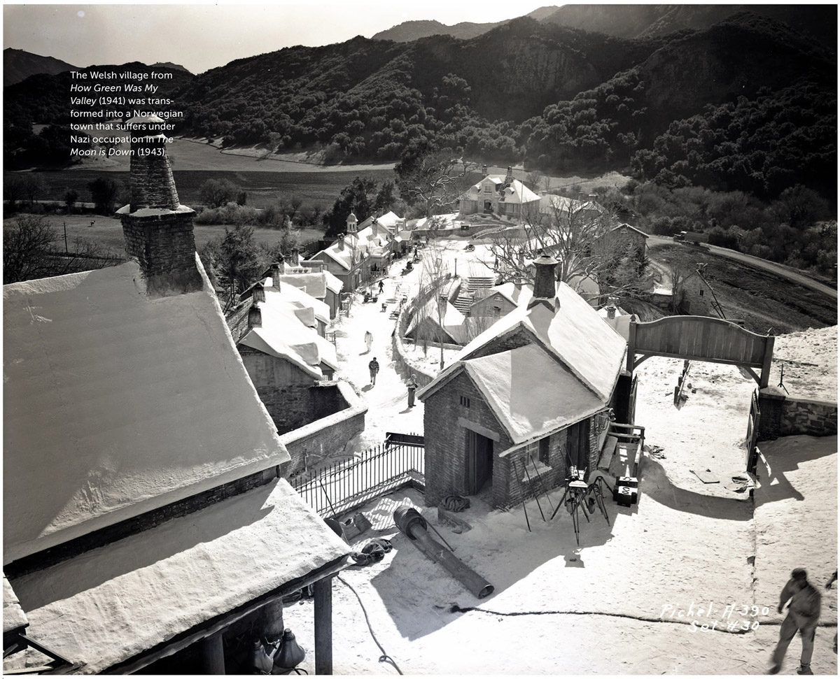 The Welsh village from How Green Was My Valley (1941) was transformed into a Norwegian town that suffers under Nazi occupation in The Moon is Down (1943).