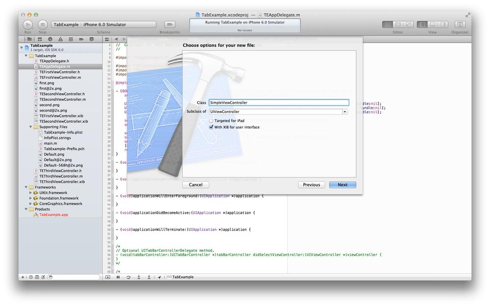 Creating a simple view controller