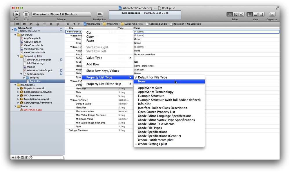 Changing the way the property list is displayed in the Xcode Editor