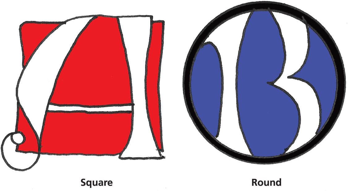 image left: square and image right: round