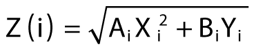 Z(I) = SQRTF(A(I)*X(I)**2 + B(I)*Y(I))