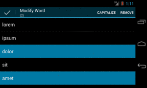 The ActionModeMC Sample App, Showing the Action Mode