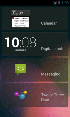 Lockscreen Widget Selection List, On a 4.2 Emulator