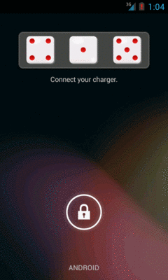 Lockscreen with TwoOrThreeDice, On a 4.2 Emulator