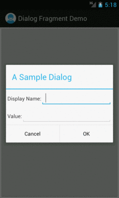 SampleDialogFragment, As Initially Launched, on Android 4.0.3