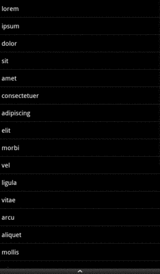 The original Kindle Fire, running a sample application, with the menu bar collapsed