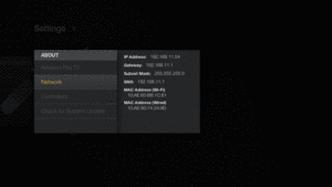 Fire TV Network Settings