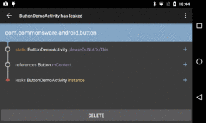 LeakCanary Diagnostic Activity, As Launched From the Notification